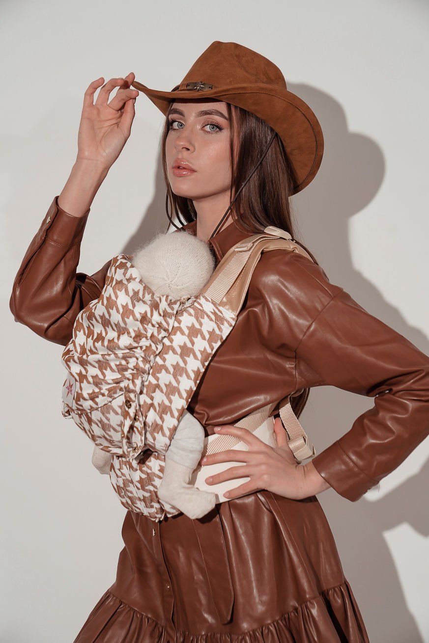 Babytrage Flip Houndstooth Latte Macchiato - KOKADI
