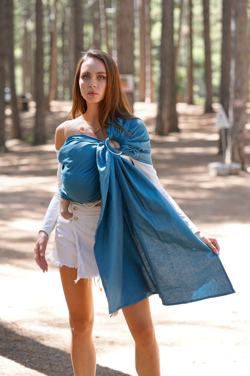 Écharpe de portage anneaux Juste lagon - KOKADI