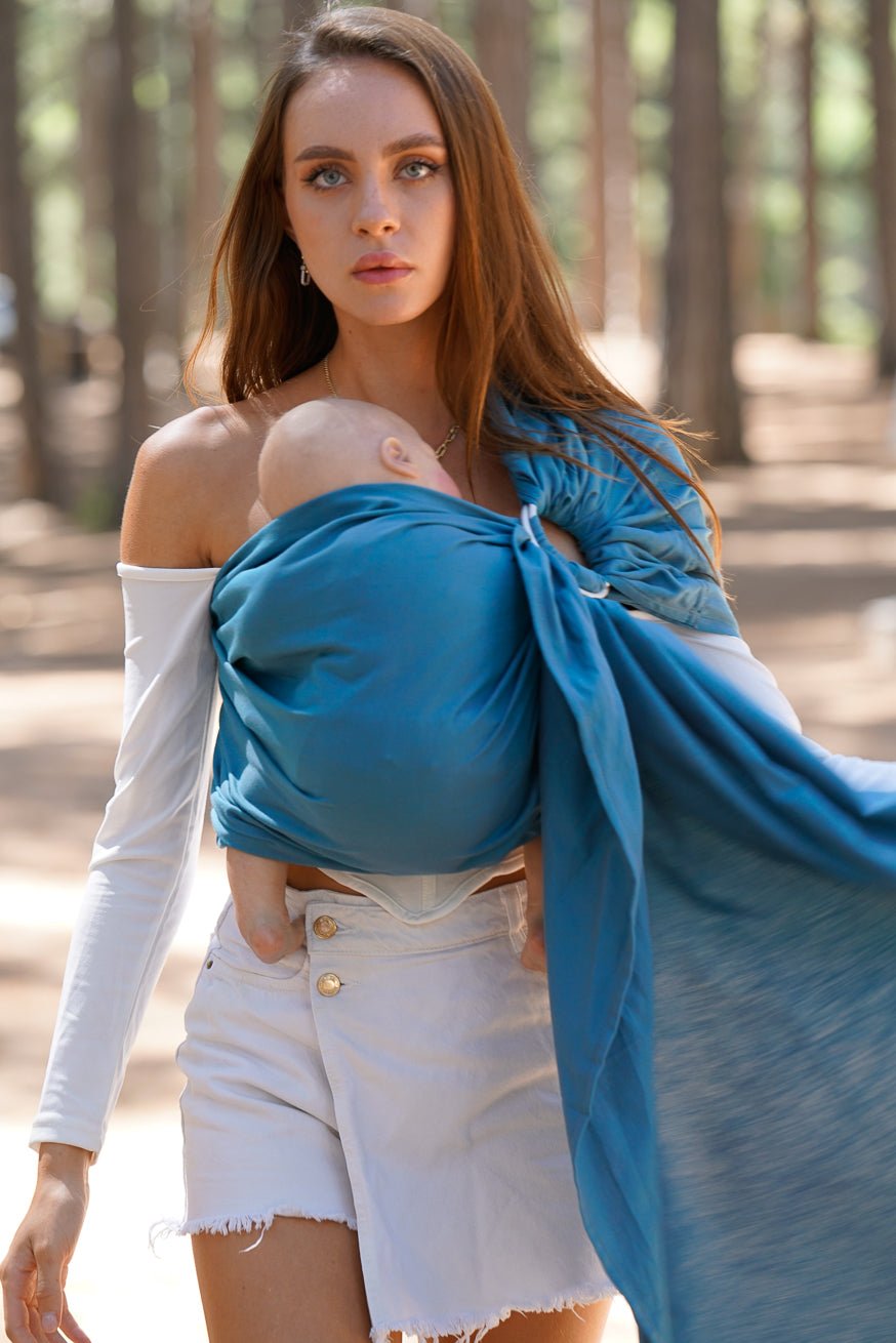 Écharpe de portage anneaux Juste lagon - KOKADI