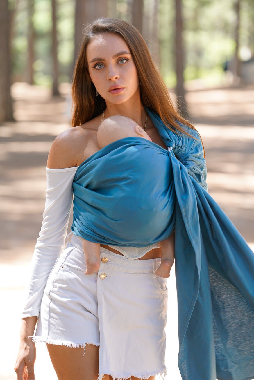 Écharpe de portage anneaux Juste lagon - KOKADI